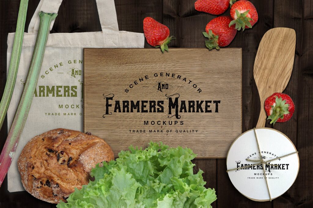 有机蔬菜品牌VI样机素材模型素材下载Farmers Market Scene Generator插图13