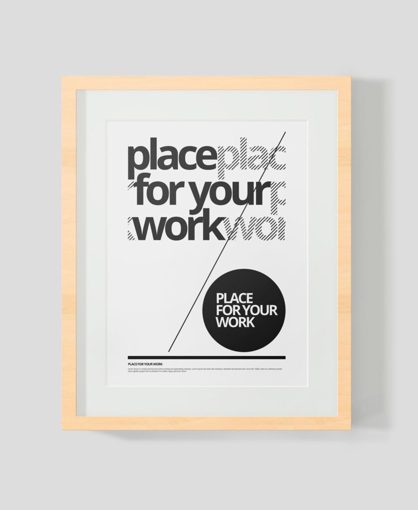 黑白艺术相框模型样机素材下载Frame For Your Work Pd73r4插图12