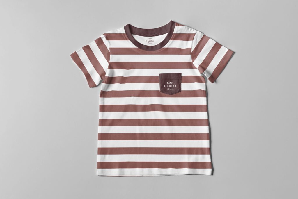儿童系列T恤/户外活动文化衫婴儿T恤模型样机效果图下载2Baby T Shirt Mockup UDA7T8插图1