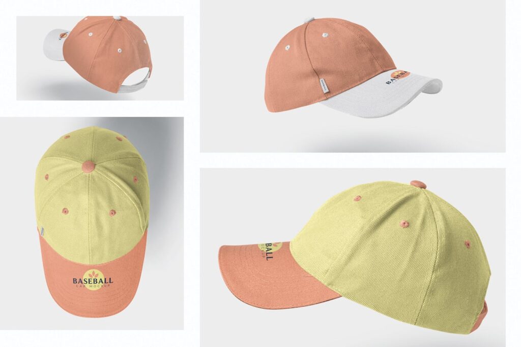 华丽棒球帽子品牌模型样机效果图Baseball Cap Mockup YL582BA插图1