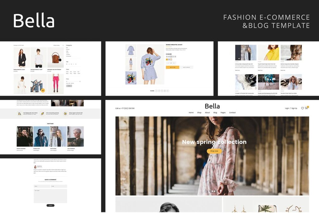 多用途电子商务和博客模板网站素材Bella Multipurpose Fashion eCommerce Template 7KZQLT4插图1