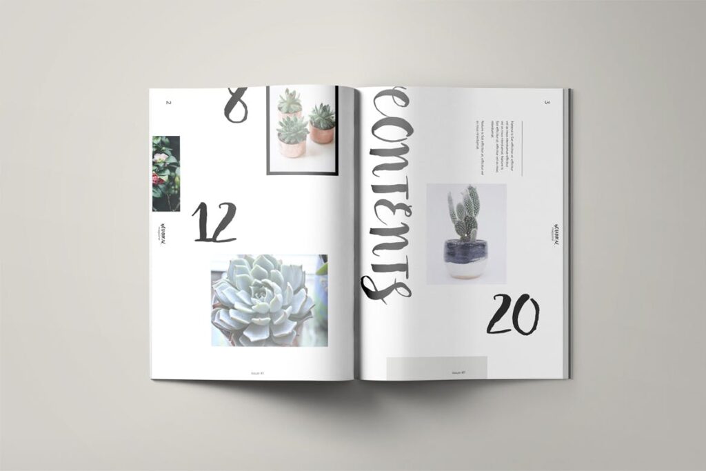简约的植物学/多用途企业业务画册模板素材Botanical Magazine插图1