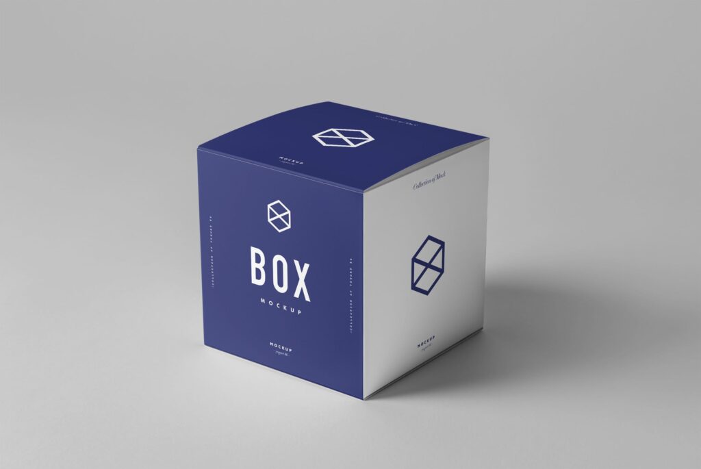 立方体盒子模型/产品包装盒模型样机效果图Box Mockup 3插图1