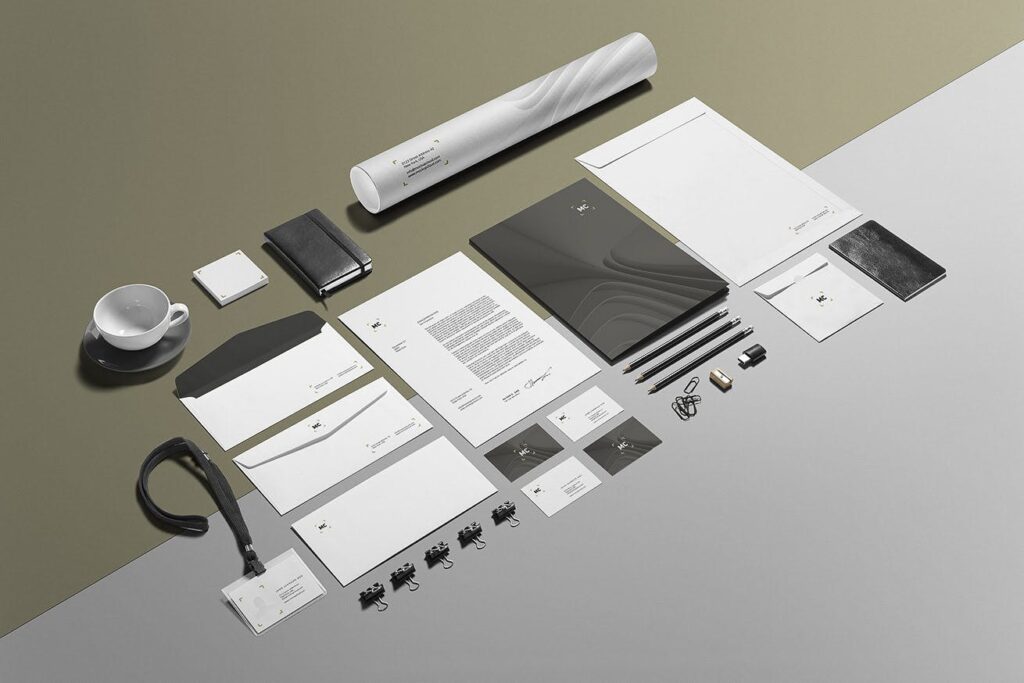 高端优质商务品牌办公文具VI模型样机素材下载Business Stationery Branding Mockup插图1