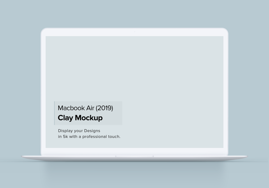全新的Macbook Air 2019多角度样机模型展示Clay Macbook Air Mock up 10插图1