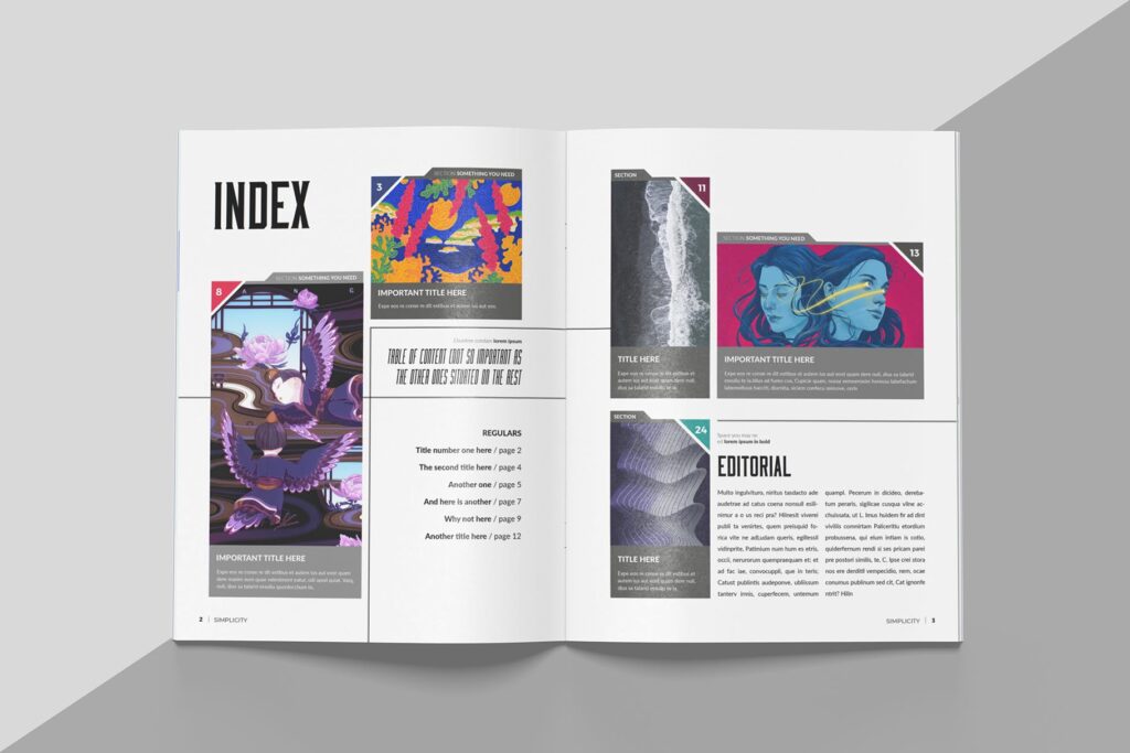 艺术品绘画作品展览画册杂志模板Create Magazine Template插图1