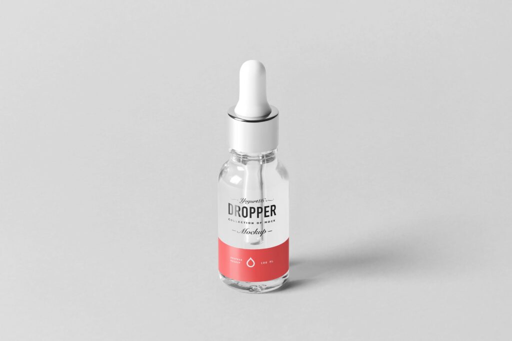 滴管瓶模型包装盒模型样机素材下载Dropper Bottle Mockup 4插图1