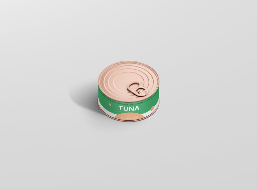 高级食品金属包装罐头样机素材Food Tin Can Mockup Small Size插图1