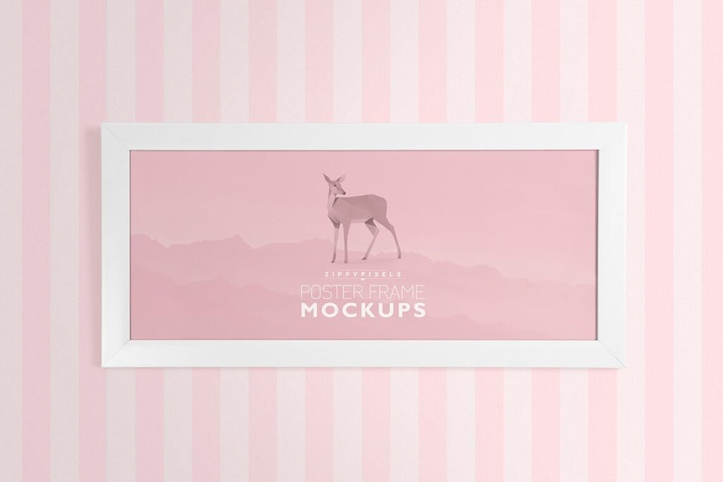 粉色系列海报相框样机模型素材效果图下载Gorgeous Frame Mockups插图1