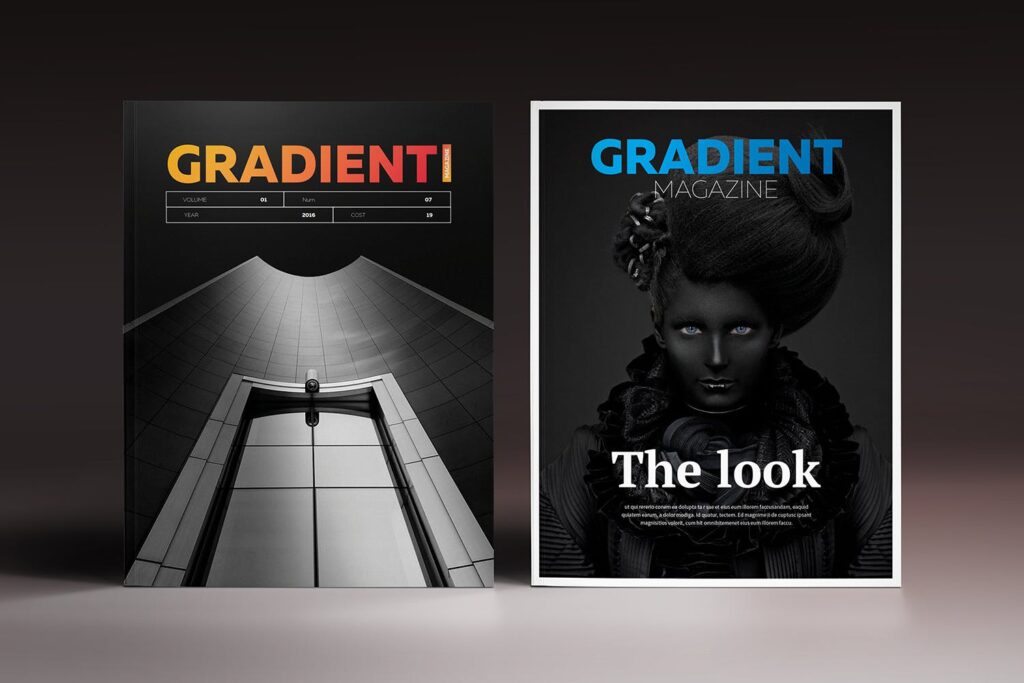 渐变风格摄影杂志模板Gradient Magazine Indesign Template插图1