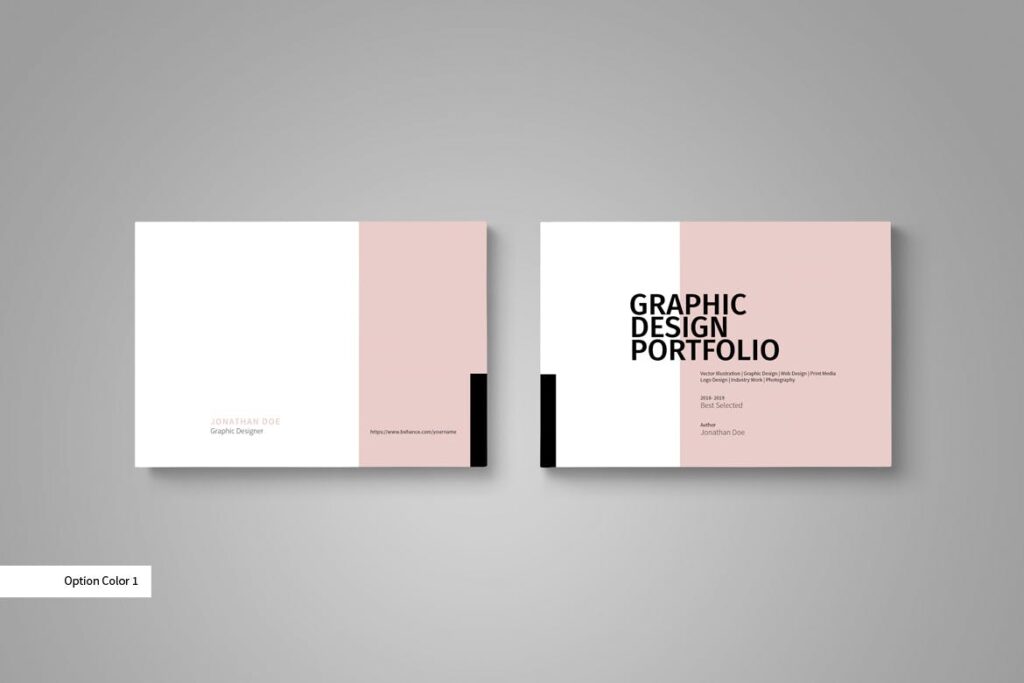 设计师工作产品/室内设计/家居设计展示画册模版Graphic Design Portfolio Template插图1