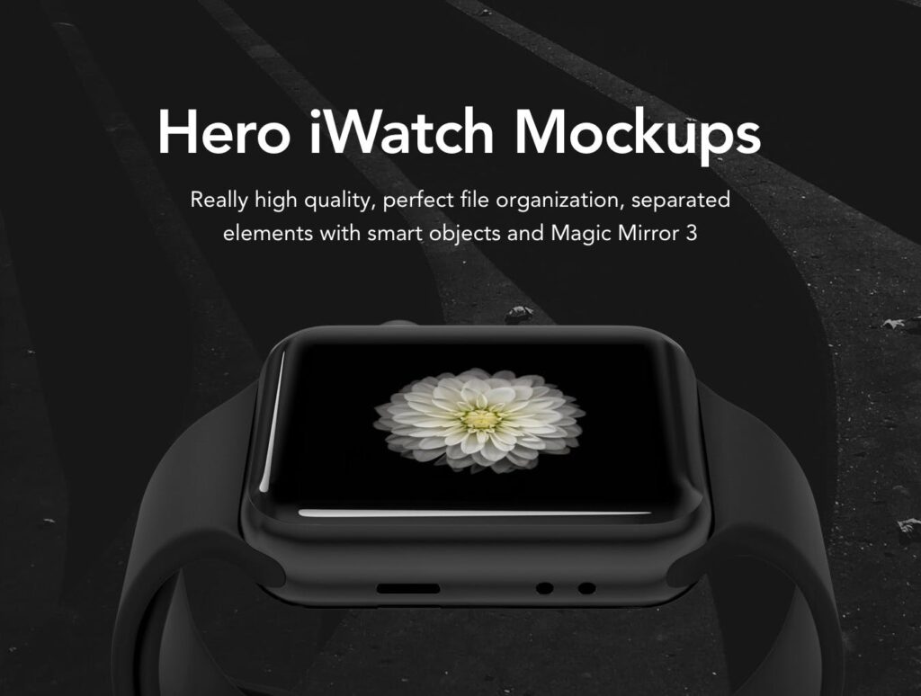 三款苹果手表样机模型效果图HERO Watch Mockups插图1