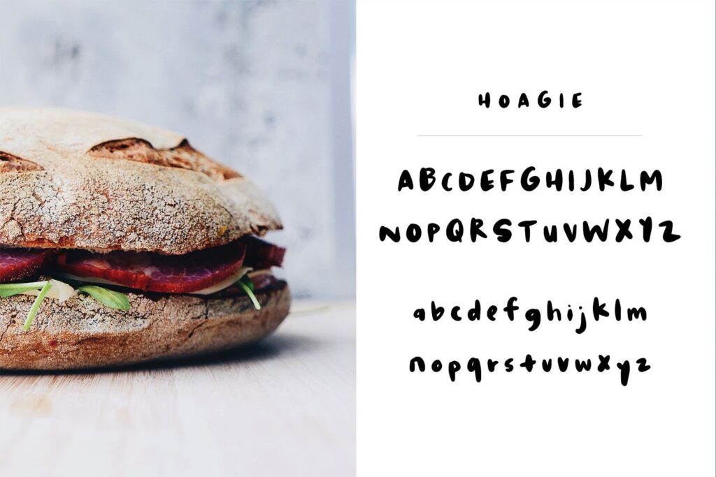 美食餐饮海报标题手绘字体模板素材下载Hoagie Brush Font插图1