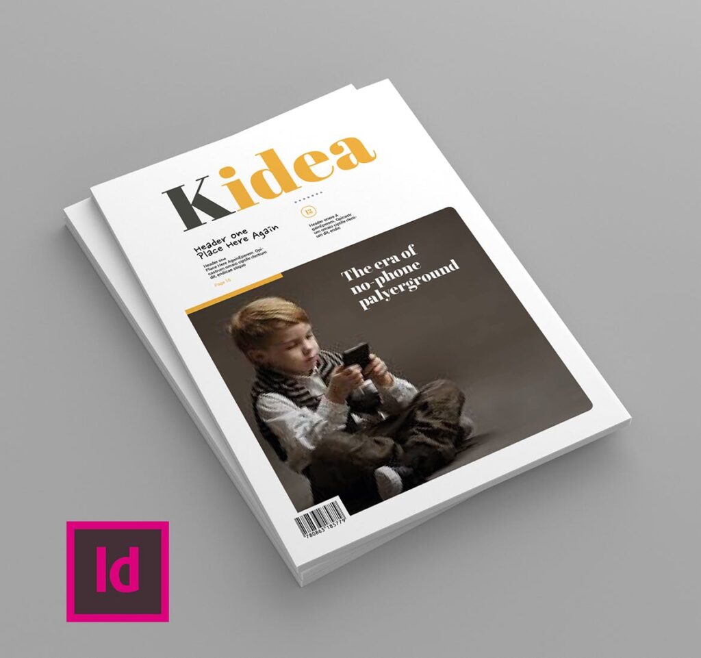 关爱儿童教育/公益事业宣传画册模板Kidea Magazine Template插图1