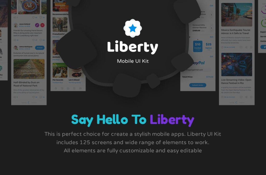 电商购物/电子商务移动端应用程序UI套件模板素材Liberty Mobile UI Kit插图1