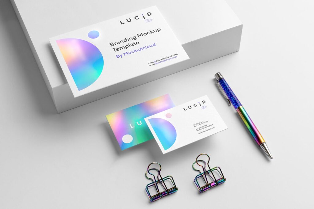 渐变光影时尚行业品牌VI样机模型下载Lucid Branding Mockup Vol 2插图1