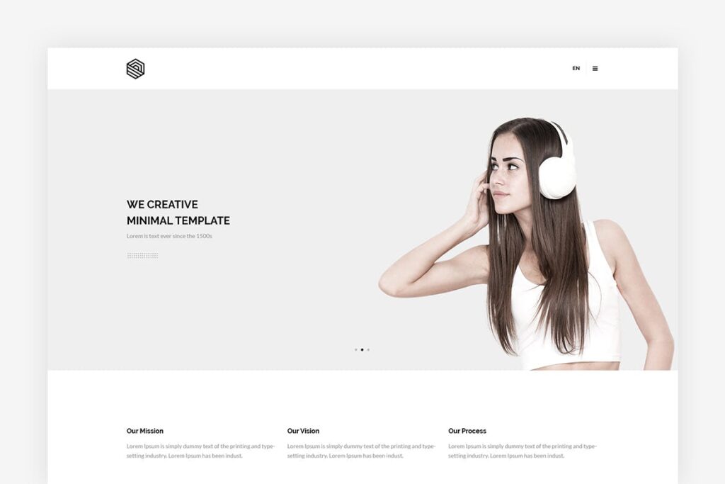 多用途摄影师工作室网站素材模板No Skip Creative Agency Portfolio PSD Template插图1