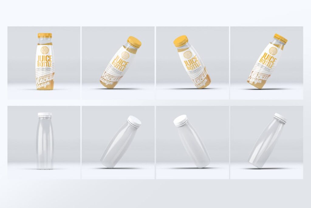 高端橙汁/果汁塑料瓶模型样机下载Plastic Juice Bottle Mock Up 8TSEHQ6插图1