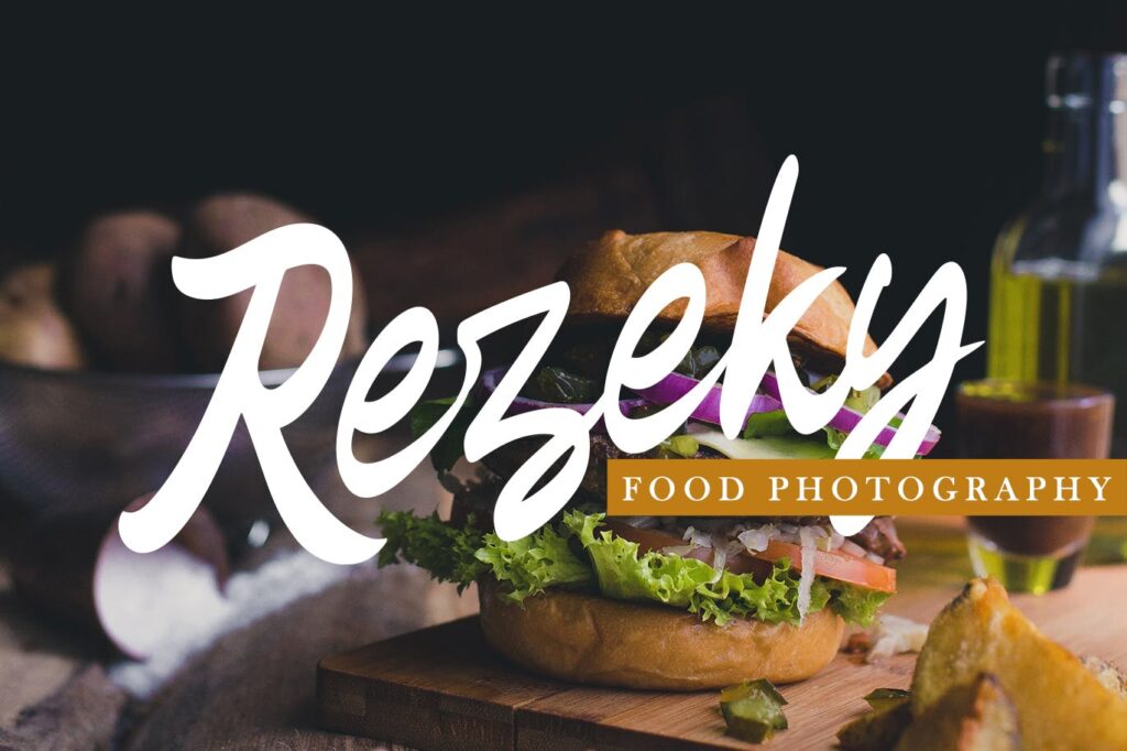 美食餐饮品牌书法风格手写英文字体下载Rekyoto Delicious Script Font插图1