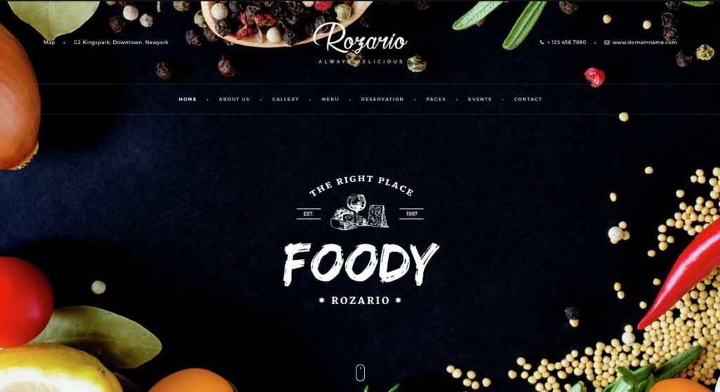 法式主题餐厅网站模版素材下载Rozario Restaurant PSD Template插图5