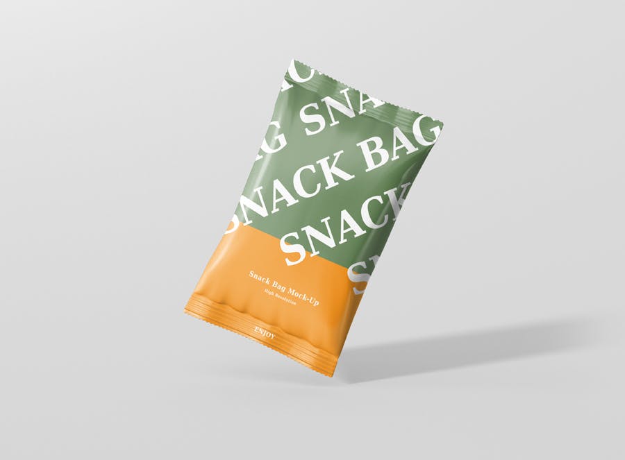 真空零食箔袋包装模型样机下载Snack Foil Bag Mockup 8NDLCP插图1