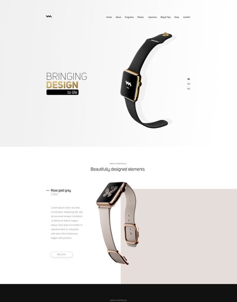 简约品牌手表网站模板素材下载The Brand Watch  Single Product Showcase Template插图1