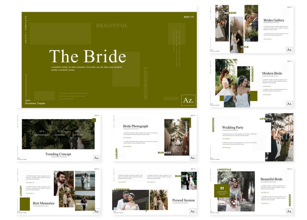 婚礼策划品牌公司演示策划PPT幻灯片模板The Bride Powerpoint Template插图1