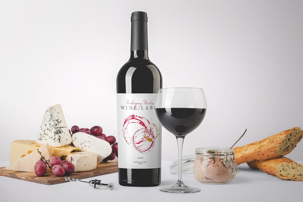 红酒瓶包装场景样机模型效果图下载Wine Bottles Mockup Vol 3插图1