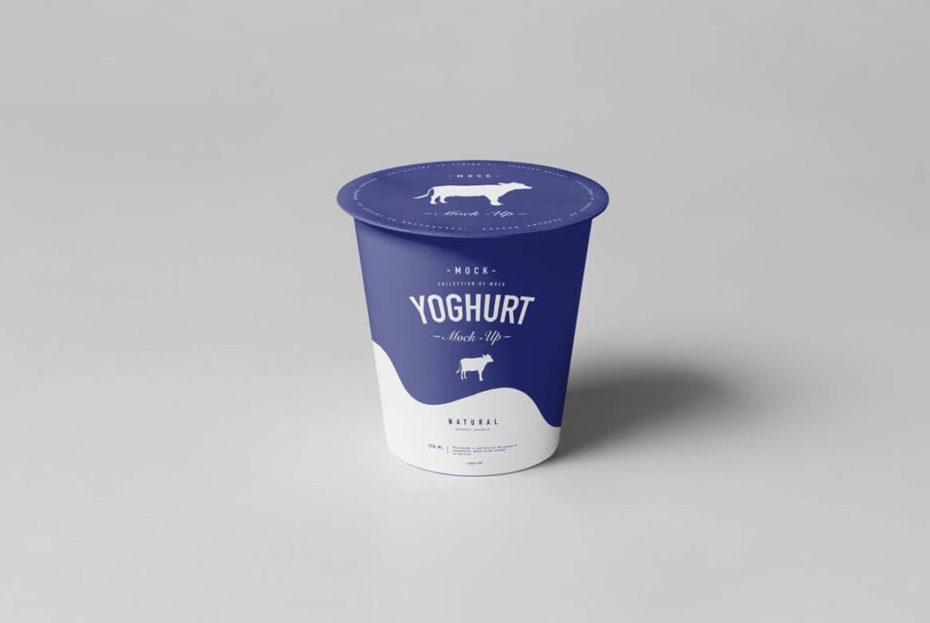 酸奶塑料杯包装杯模型样机素材下载Yoghurt Cup Mockup 3插图1