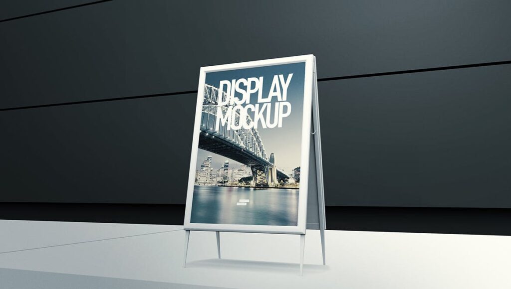 3D显示/横幅户外广告展板模型样机下载3D Display Banner Outdoor Mockup插图2