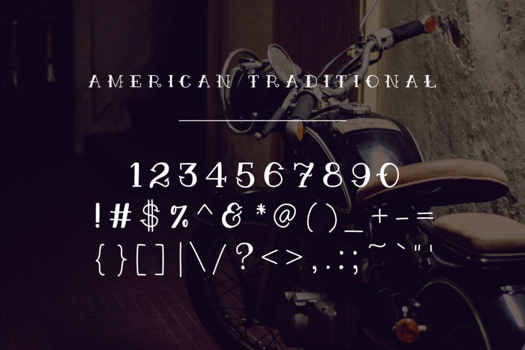 纹身装饰字体/优雅衬线英文字体下载American Traditional插图2