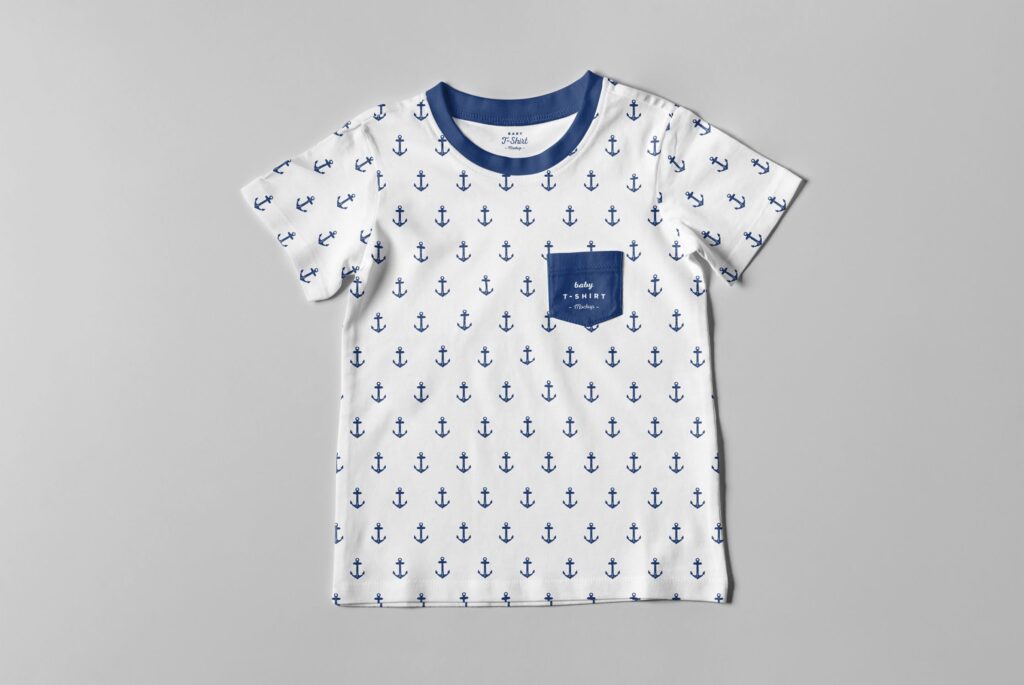 儿童系列T恤/户外活动文化衫婴儿T恤模型样机效果图下载2Baby T Shirt Mockup UDA7T8插图2