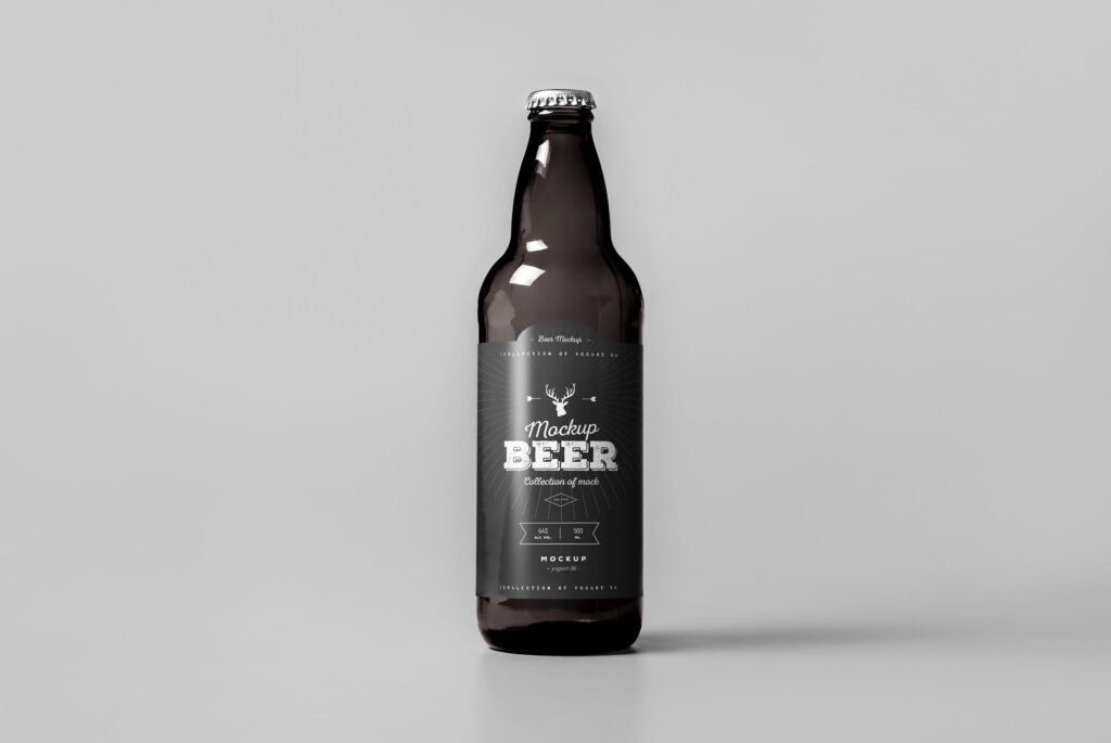 精致文艺棕色啤酒模型样机Beer Mockup 3 VLQWXY插图2