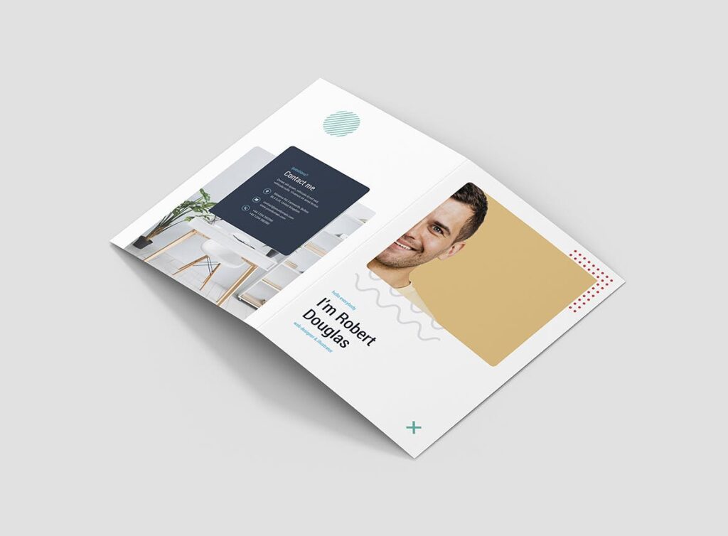 简约企业业务介绍宣传折页模板Brochure Resume Bi Fold插图2