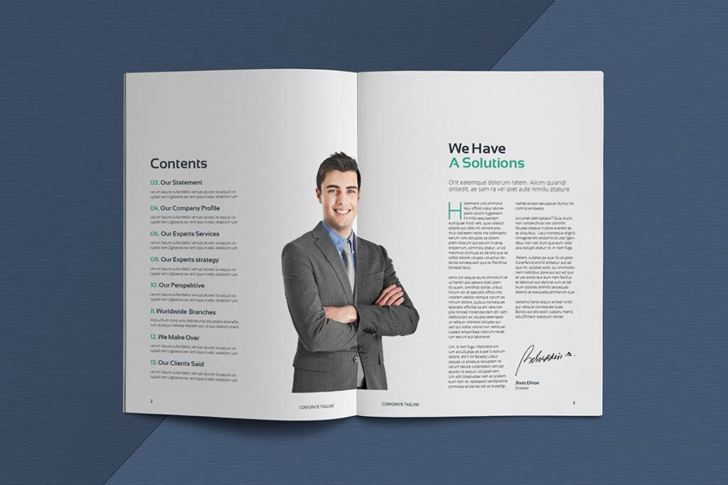 优雅简洁企业商务手册模板素材下载Business Brochure Template 52QC7R插图2