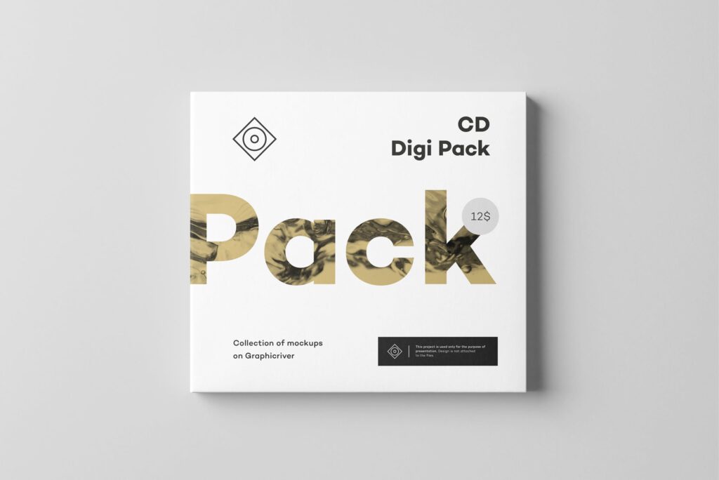 古典电影光盘/音乐CD唱片包模型CD Digi Pack Mockup 9插图2