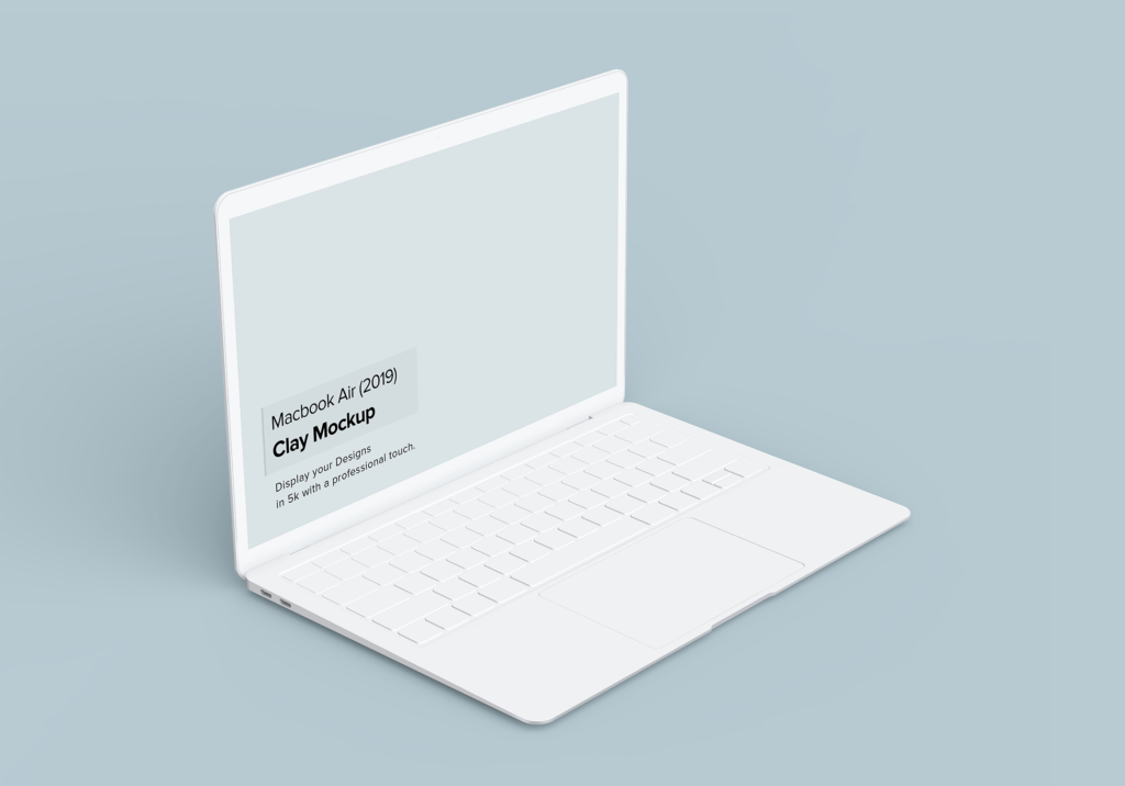 全新的Macbook Air 2019多角度样机模型展示Clay Macbook Air Mock up 10插图2