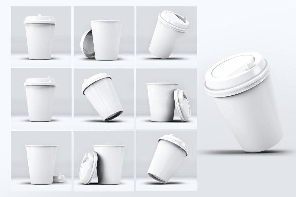 热饮咖啡杯模型多角度模型样机效果图Coffee Cup MockUp V1 AH429L7插图2