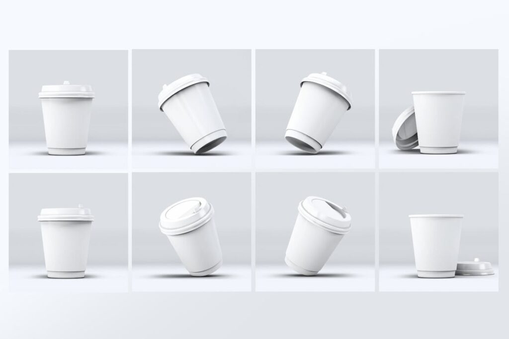 咖啡热饮杯模型多角度样机下载Coffee Cup MockUp V2 6T4CMLV插图2