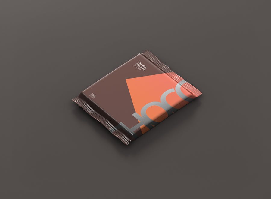 真空巧克力包装模型样机素材下载Foil Chocolate Packaging Mockup Square Size插图2