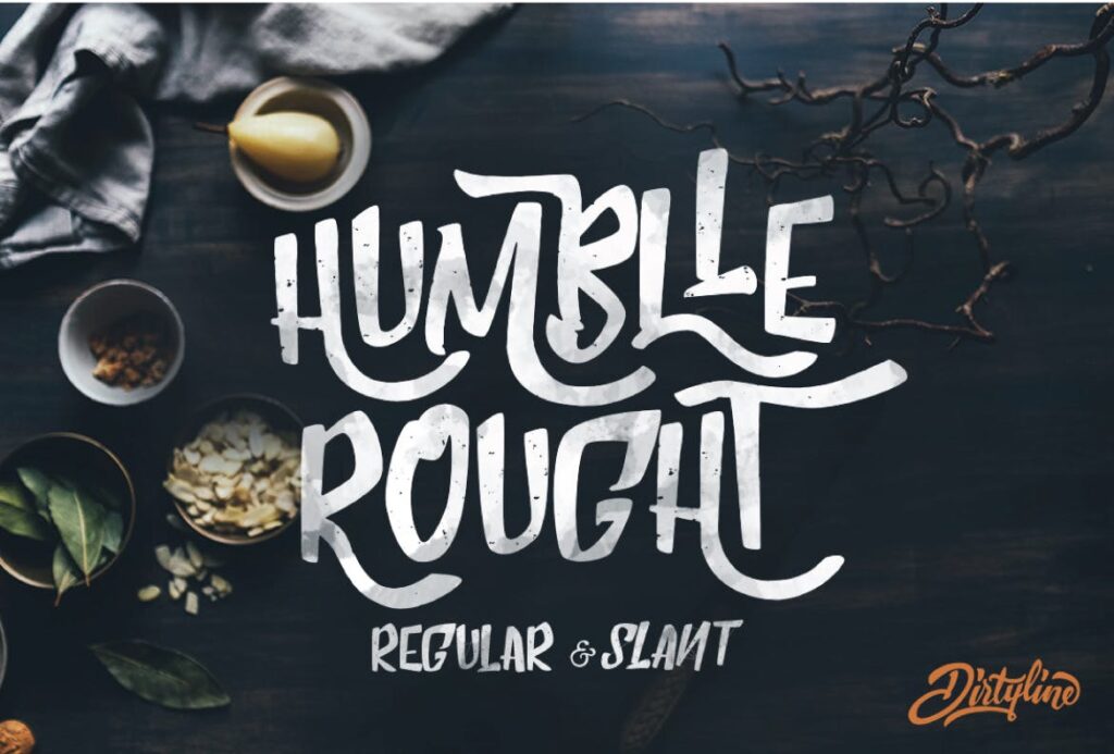 现代复古的毛笔英文手写字体Humblle Rought Font Duo logotype插图2