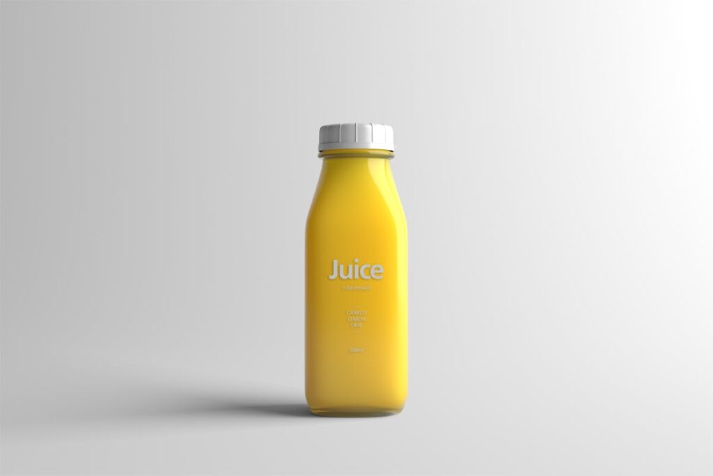 塑料果汁包装瓶样机模型效果图下载Juice Bottle Packaging MockUp HBVQPD插图2