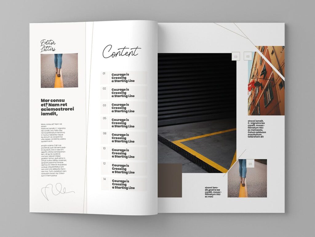 时尚创意版式多用途画册杂志模版Linemag Magazine Template插图2