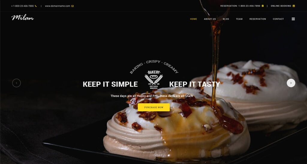 主题餐厅介绍/甜点蛋糕网站模板素材Milan Restaurant PSD Template插图2