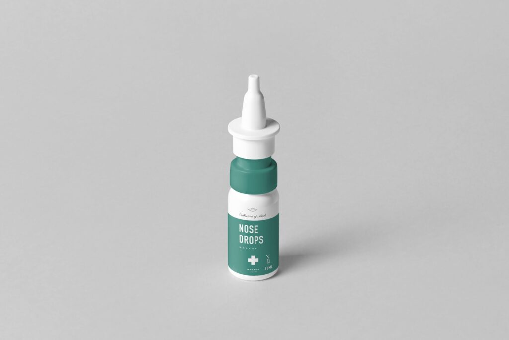 精装医药包装鼻子滴瓶模型样机素材下载Nose Drops Mockup PDV5RP插图2