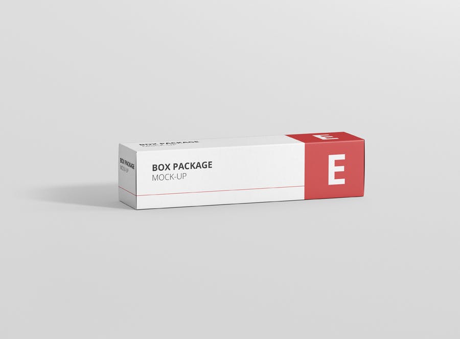 简约长方形矩形包装盒psd模型样机素材下载Package Box MockUp Long Rectangle插图1