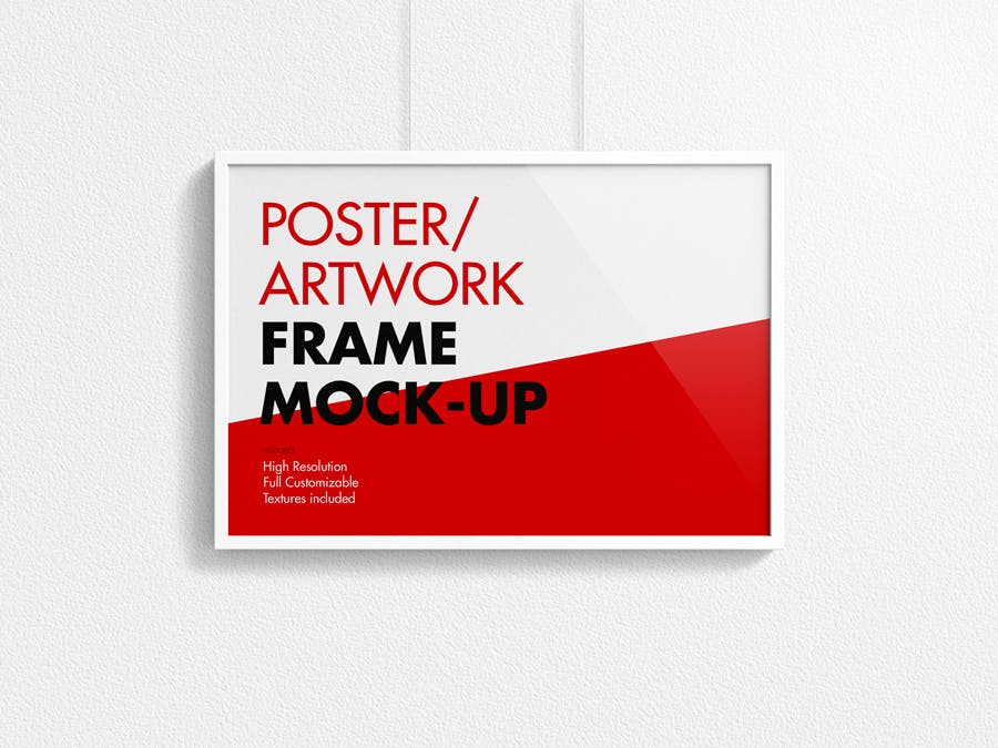 9个逼真的高质量的实物模型的海报/艺术品/图片画框样机素材下载Poster Artwork Frame Mock Up插图2