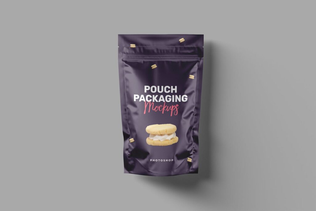 4个食品袋包装样机模型效果图下载Pouch Packaging Mockups插图2