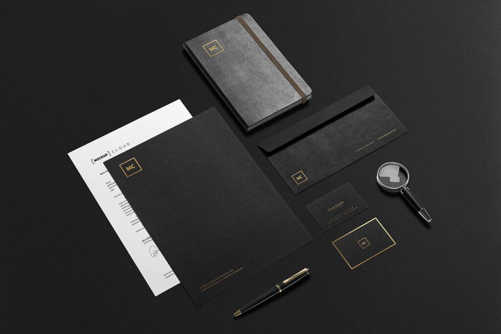 企业品牌办公文具VI模型样机Premium Stationery Branding Mockup插图2