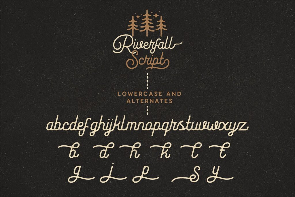 复古字体和无衬线字体/美食餐饮海报字体下载Riverfall Semi rounded Script and Sans Ver2插图2